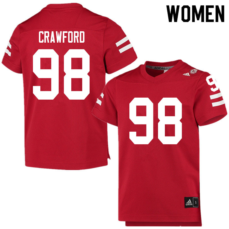 Women #98 Tyler Crawford Nebraska Cornhuskers College Football Jerseys Sale-Scarlet